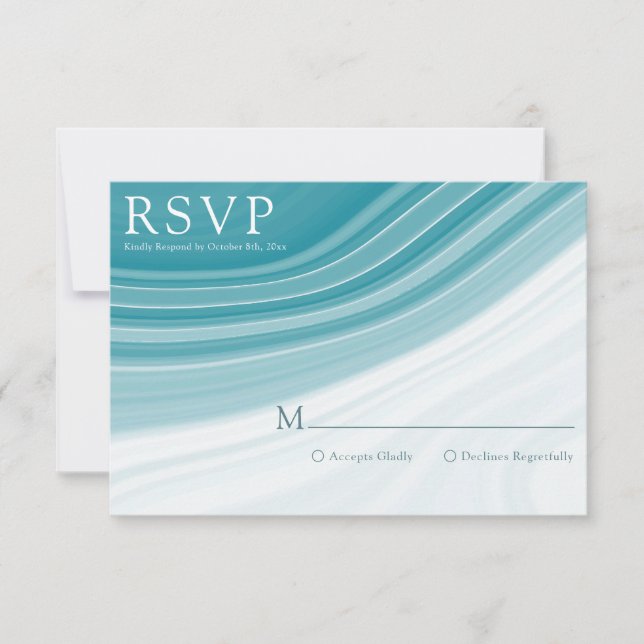 Boda de mármol de lujo RSVP (Anverso)