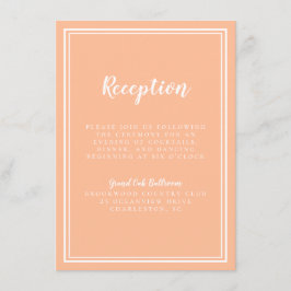 Boda de melocotón simple moderna recepción tradici