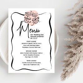 Boda de menú moderno de Cheers Doodle