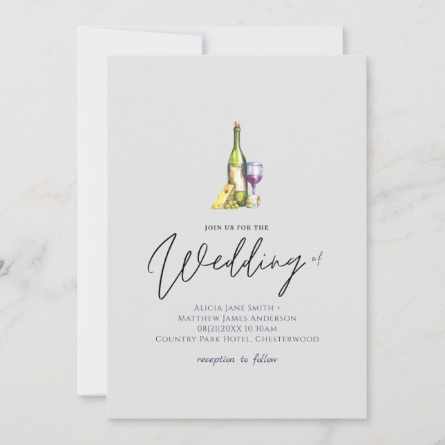 Boda de mesa de barrido de vino y queso (Anverso)