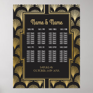 Boda de mesa Gatsby Art Deco Asientos Posters de l
