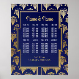 Boda de mesa Gatsby Art Deco Asientos Posters de l