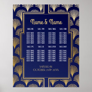 Boda de mesa Gatsby Art Deco Asientos Posters de l