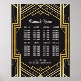 Boda de mesa Gatsby Art Deco Asientos Posters de l
