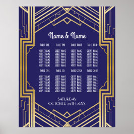 Boda de mesa Gatsby Art Deco Asientos Posters de l