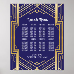 Boda de mesa Gatsby Art Deco Asientos Posters de l