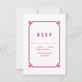 Boda de Moda de Deco Rojo RSVP