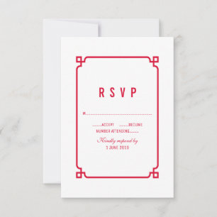 Boda de Moda de Deco Rojo RSVP