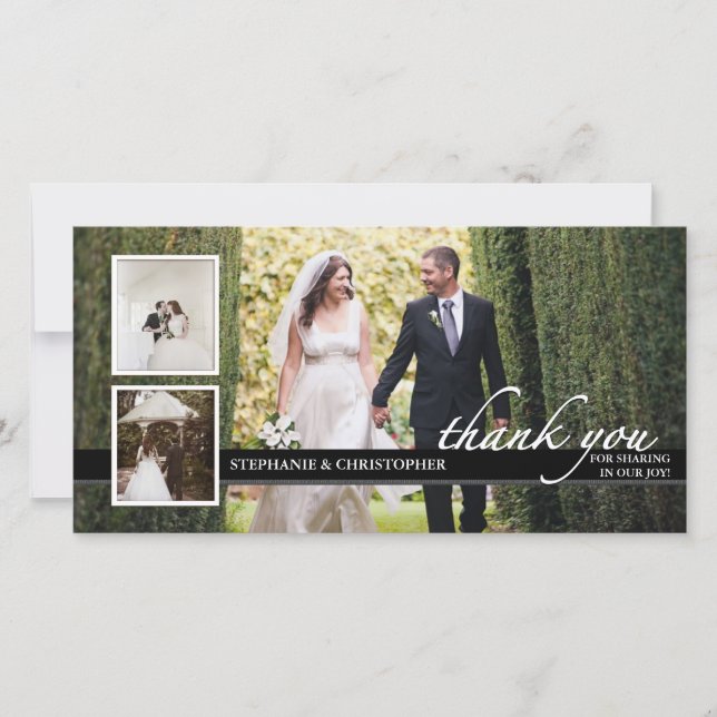 Boda de Moda inmadura Gracias Tres Tarjetas De Fot (Anverso)