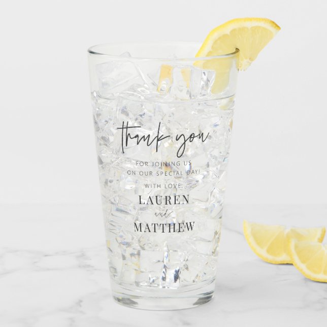 Boda de Moda Minimalista moderna Gracias (Reverso (hielo))