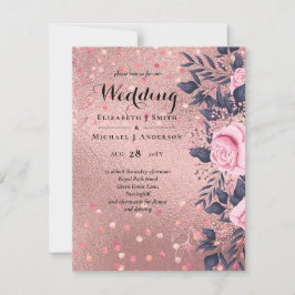 Boda de moda ROSEGOLD Purpurina de la marina rosad