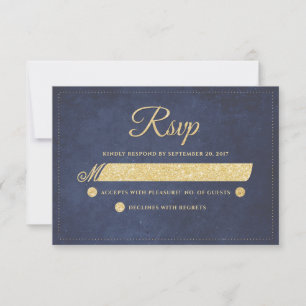 Boda de Moda Rústica de Oro Azul de la Marina RSVP