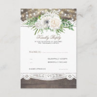 Boda de Moda Rústica Floral Blanca RSVP