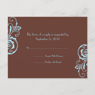 Boda de Moda turquesa y marrón RSVP