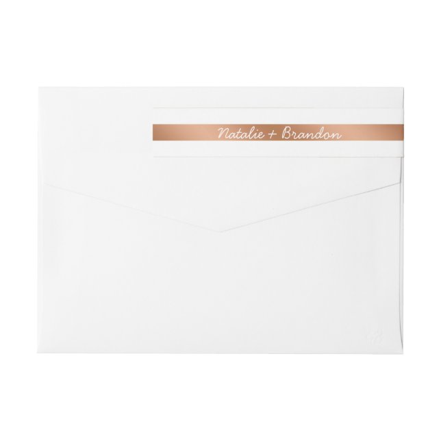 Boda de monograma de bandas de Relieve metalizado  (Reverso)