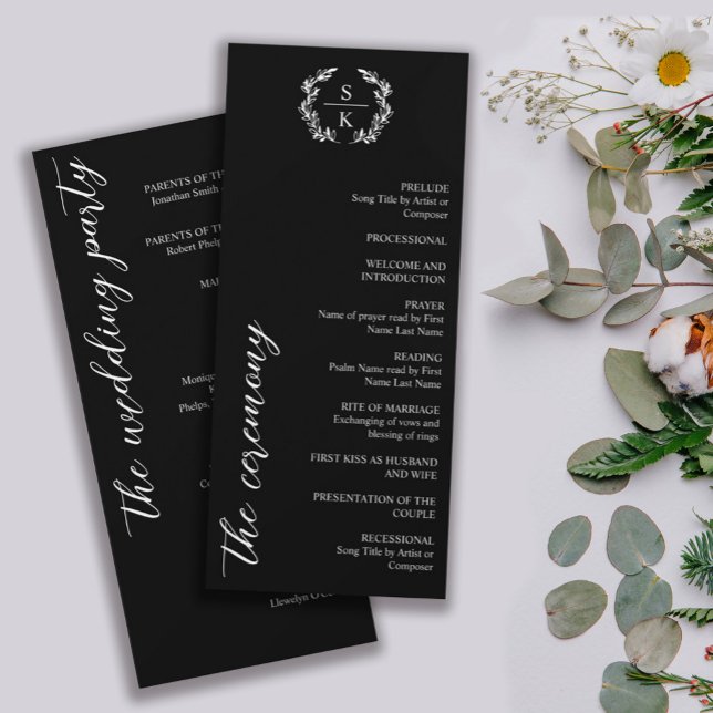 Boda de monograma de Laurel de la tipografía negra (Subido por el creador)