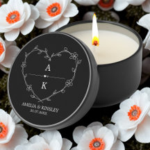 Boda de Monograma Moderno Floral Blanco Negro