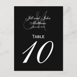 Boda de monograma personalizado Número de tarjetas