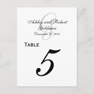 Boda de monograma personalizado Número de tarjetas