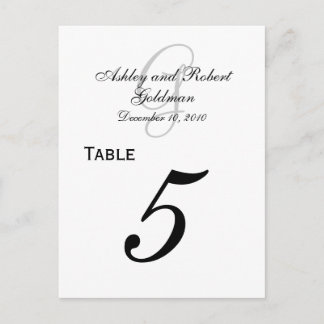Boda de monograma personalizado Número de tarjetas