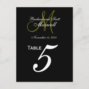 Boda de monograma personalizado Número de tarjetas