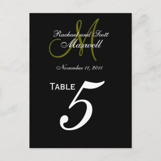 Boda de monograma personalizado Número de tarjetas