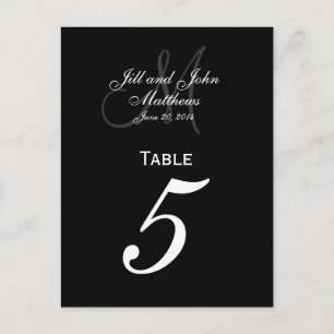Boda de monograma personalizado Número de tarjetas