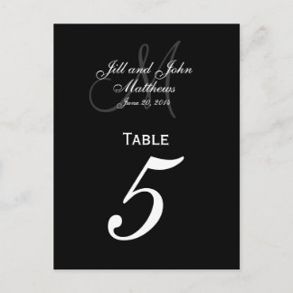 Boda de monograma personalizado Número de tarjetas