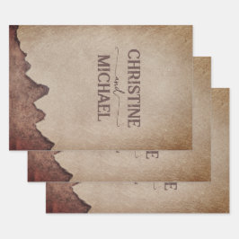 Boda de montaña marrón de papel rústico vintage