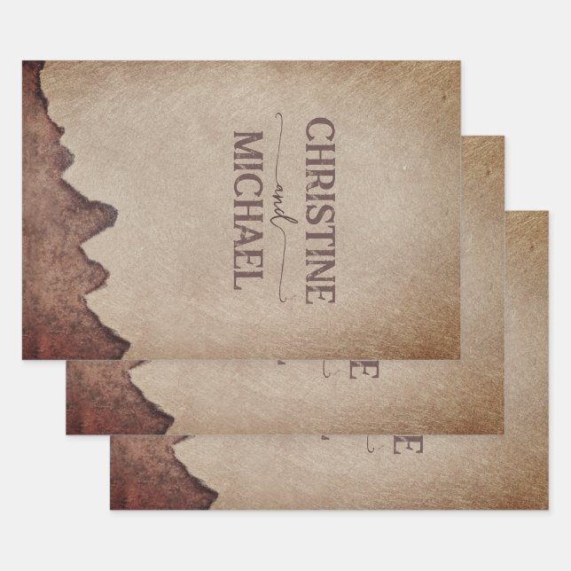 Boda de montaña marrón de papel rústico vintage (Set)