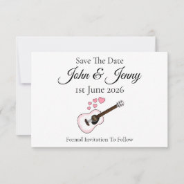 Boda De Músico De Guitarra Acústica Salva La Fecha