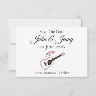 Boda De Músico De Guitarra Acústica Salva La Fecha