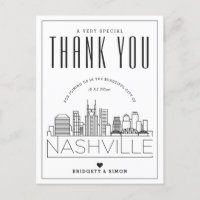 Boda de Nashville | Gracias por venir! Postal