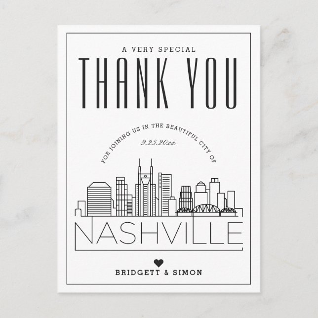 Boda de Nashville | Gracias por venir! Postal (Anverso)