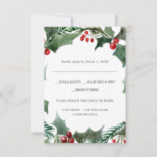 Boda de Navidad RSVP acuarela con elección de co
