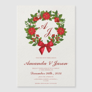 Boda de Navidades de Red Green Poinsettia Berries