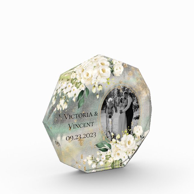 Boda de nombres de fotos de crema botánica de oro  (Izquierda)