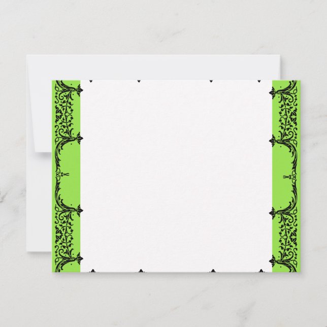 Boda de notas de Black n White Fleur de Lis (Anverso)