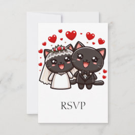 Boda de novia divertida y gorras Gatos RSVP person