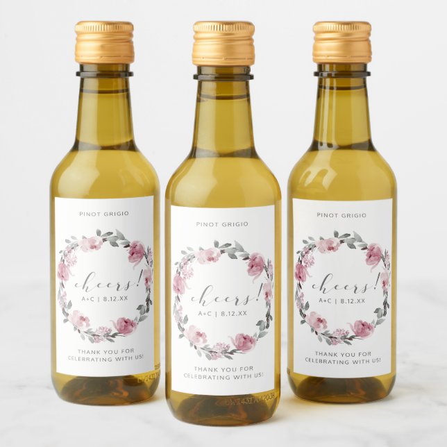 Boda de Novia Dusty Rose Bridal Shower (Botellas)