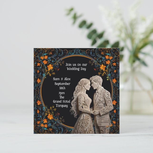 Boda de novias y novias personalizado (Anverso de pie)