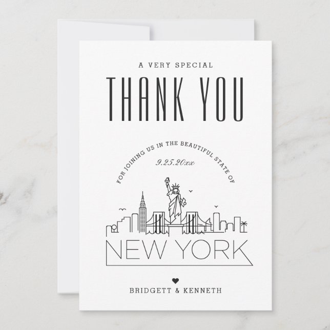 Boda de Nueva York | Gracias + Tarjeta fotográfica (Anverso)
