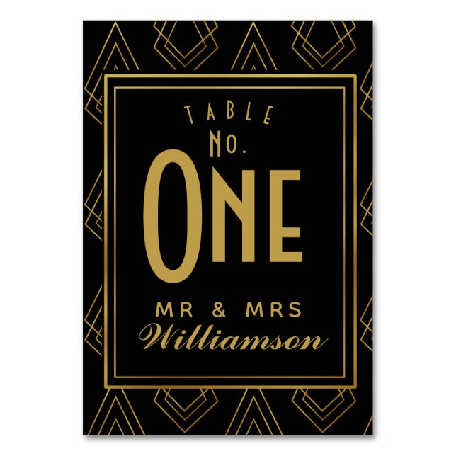 Boda de número de tabla de tarjetas de decoTable d (Anverso)