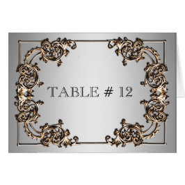 Boda de número de tabla ornamentado de latón plate