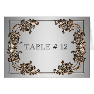 Boda de número de tabla ornamentado de latón plate