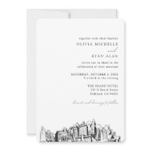 Boda de Oakland Elegant Skyline Invitación
