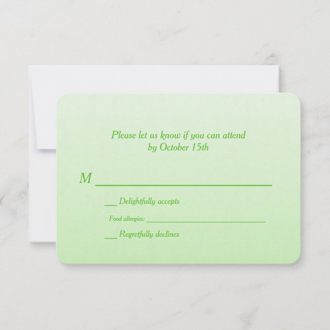 Boda de Ombre Verde Bilingüe RSVP (Anverso)