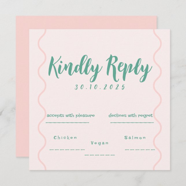 Boda de onda rosa y verde (Anverso / Reverso)