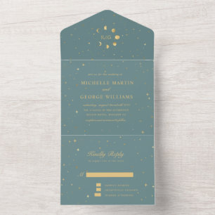 Boda De Oro Celestial Todo En Una Invitación