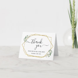 Boda de oro de la carta de agradecimiento doblado